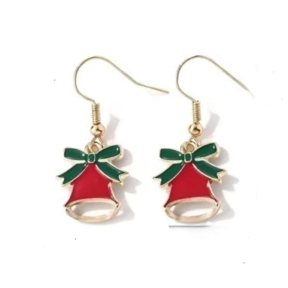 Christmas stainless steel gold plated earrings
